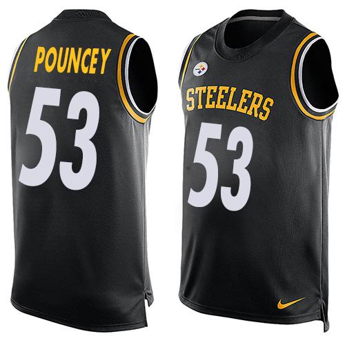 Nike Steelers #53 Maurkice Pouncey Black Team Color Men's Stitched NFL Limited Tank Top Jersey - Click Image to Close